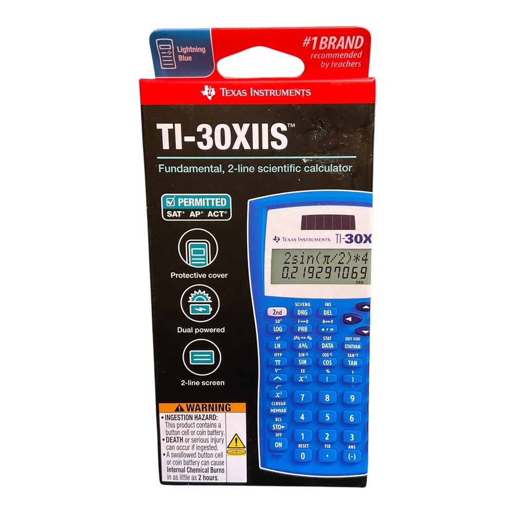 Texas Instruments TI-30XIIS Scientific Calculator Lightning Blue 2-Line Display